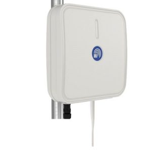 A wall mounted DEEPBLUE V-MODEL wireless access point with Wi-Fi and Bluetooth capabilities, featuring a blue logo.