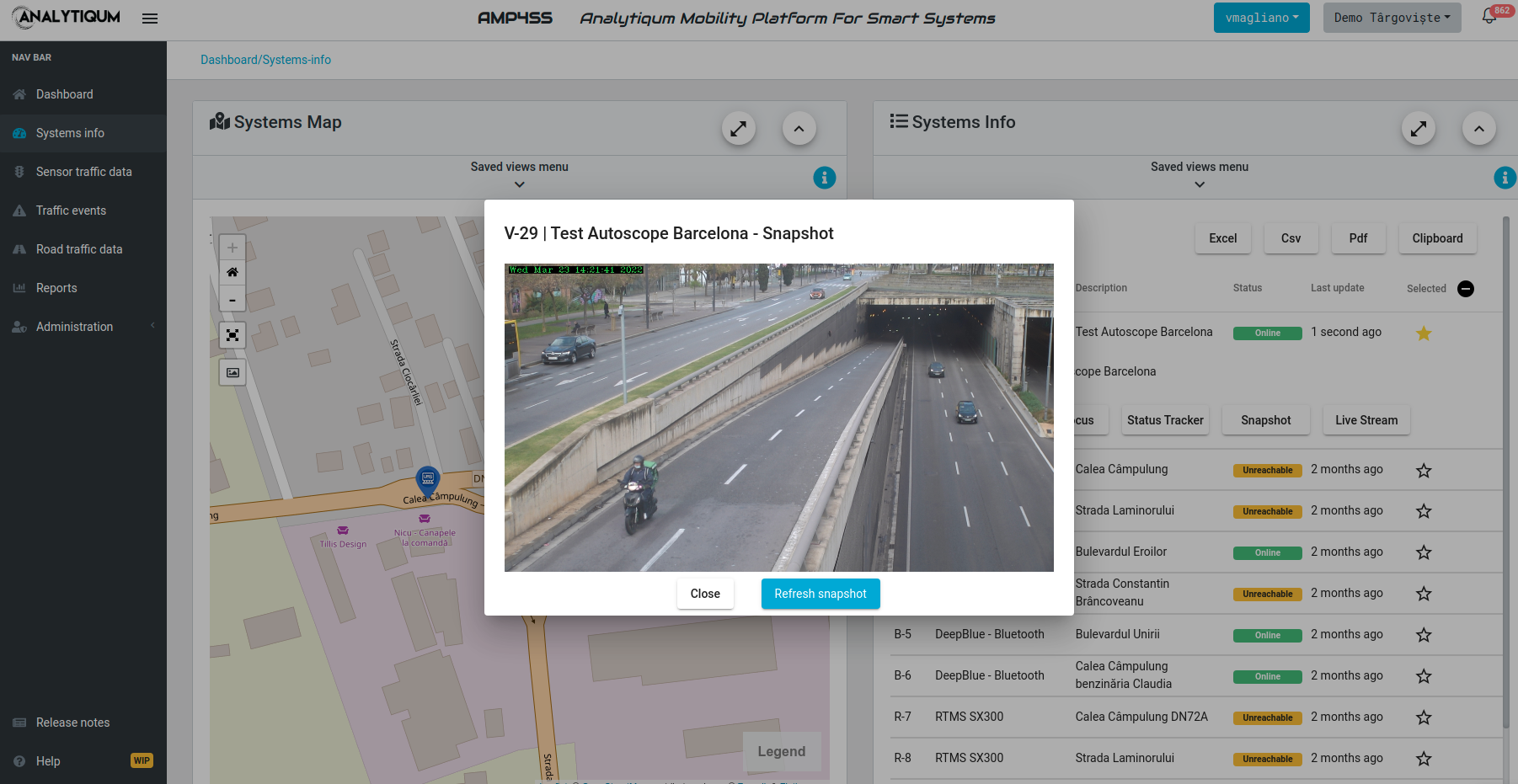 AMP4SS, Traffic Analytics, map.
